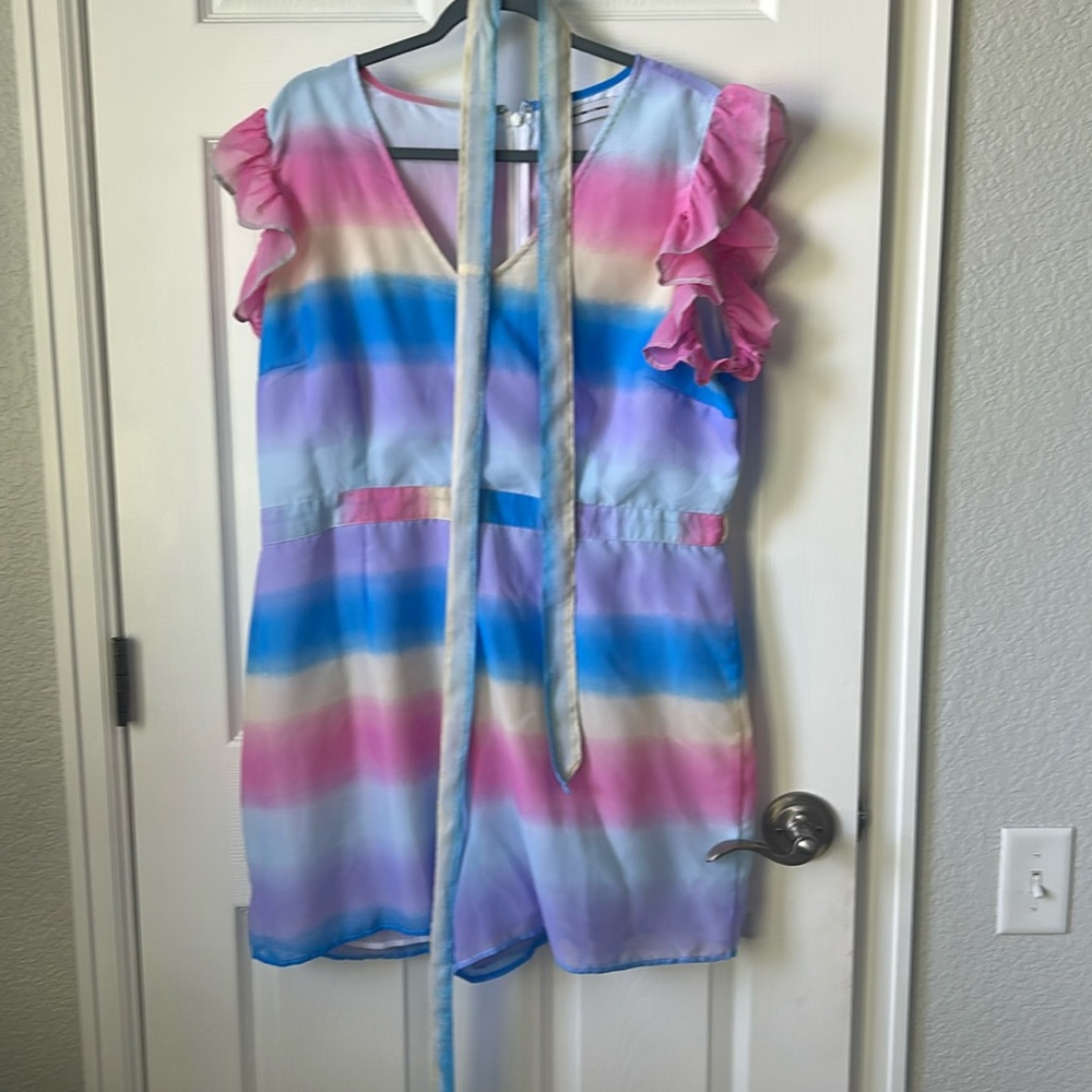 New York and Co rainbow romper xl